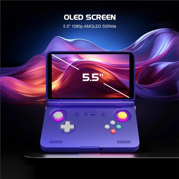 Retroid Pocket Flip 2 retro kézikonzol – Android 13, 5,5" 1080P AMOLED, 8GB+128GB, WiFi 6, HDMI - Kék