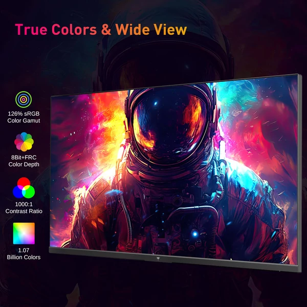 KTC Q24T09 gamer monitor, 24", 2560x1440, 180Hz, IPS, FreeSync/G-Sync, HDR, 126% sRGB, HDMI, DP, fali rögzítés, dönthető