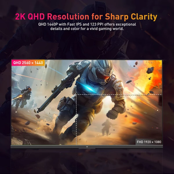 KTC Q24T09 gamer monitor, 24", 2560x1440, 180Hz, IPS, FreeSync/G-Sync, HDR, 126% sRGB, HDMI, DP, fali rögzítés, dönthető