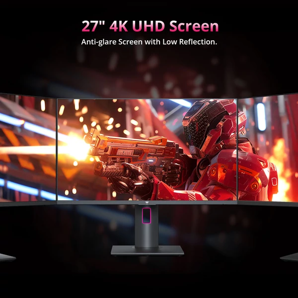 KTC H27P22S 27" gamer monitor, 3840x2160 UHD, HDR400, 160Hz, 1ms, 132% sRGB, FreeSync/G-SYNC, HDMI2.1, DP1.4, állítható állvány