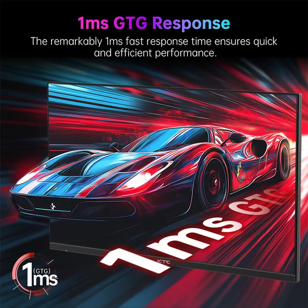 KTC H27E22P 27" FHD gamer monitor, VA panel, 4000:1, 280Hz, 1ms, FreeSync/G-Sync, HDR10, alacsony kékfény, HDMI/DP/USB