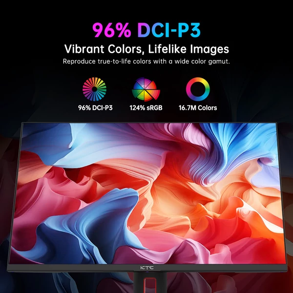 KTC H27T22 27" QHD 180Hz gamer monitor, Fast IPS, 1ms, 99% sRGB, HDR10, FreeSync/G-SYNC, HDMI, DP, USB, forgatható, VESA