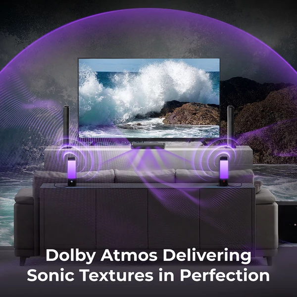 Ultimea Apollo S90 9.1 csatornás soundbar, Dolby Atmos, 470W, RGB, app vezérlés, 121 EQ, Bluetooth 5.3, levehető kialakítás