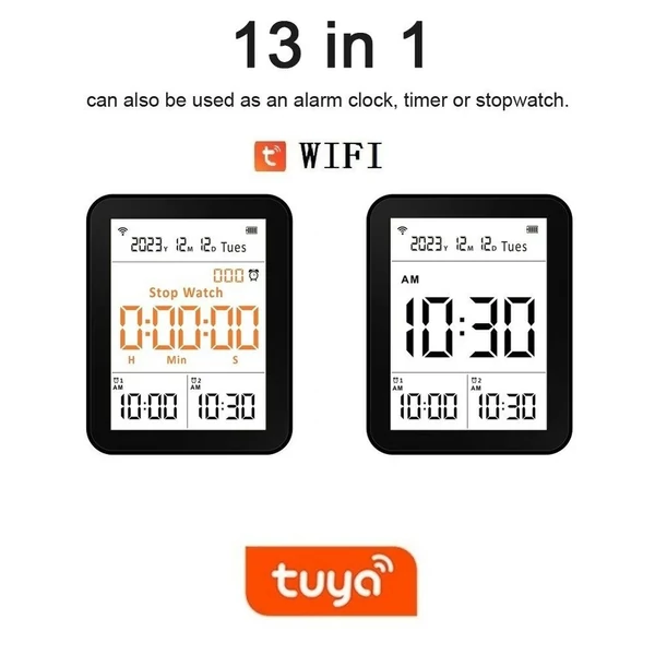 2C08 13 az 1-ben Tuya WIFI levegőminőség-ellenőrző - Fekete