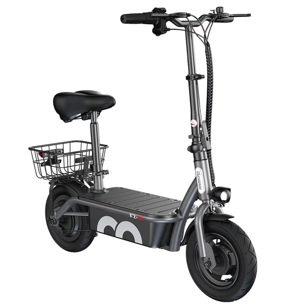 iScooter F2 elektromos roller üléssel, hátsó kosárral, 500W motor, 36V 7.8Ah akkumulátor, 10" gumi, 30km/h, 30km hatótáv