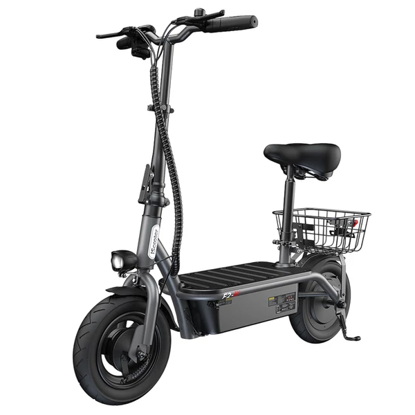iScooter F2 elektromos roller üléssel, hátsó kosárral, 500W motor, 36V 7.8Ah akkumulátor, 10" gumi, 30km/h, 30km hatótáv