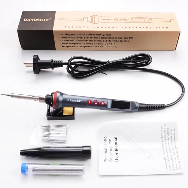 Handskit 927 90W forrasztópáka készlet, állítható 180-480°C, LED kijelző, 5 hegy, ón, állvány