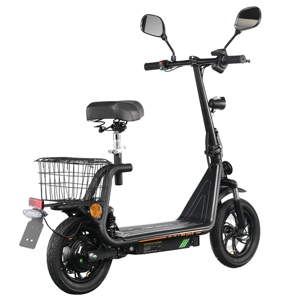 TWOFISH M5 PRO-E EEC tanúsított elektromos robogó üléssel, kosárral, 500W motor, 48V 13Ah, 40km/h, 30km hatótáv - Fekete
