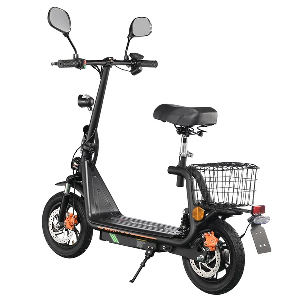 TWOFISH M5 PRO-E EEC tanúsított elektromos robogó üléssel, kosárral, 500W motor, 48V 13Ah, 40km/h, 30km hatótáv - Fekete