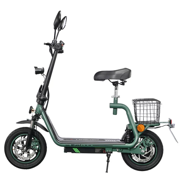 TWOFISH M5 PRO-E EEC tanúsított elektromos robogó üléssel, kosárral, 500W motor, 48V 13Ah, 40km/h, 30km hatótáv - Zöld