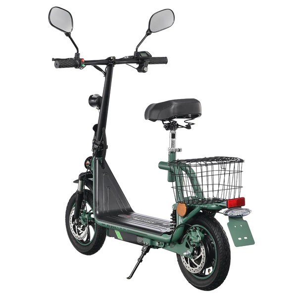 TWOFISH M5 PRO-E EEC tanúsított elektromos robogó üléssel, kosárral, 500W motor, 48V 13Ah, 40km/h, 30km hatótáv - Zöld