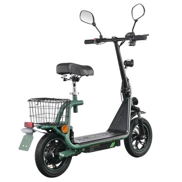 TWOFISH M5 PRO-E EEC tanúsított elektromos robogó üléssel, kosárral, 500W motor, 48V 13Ah, 40km/h, 30km hatótáv - Zöld