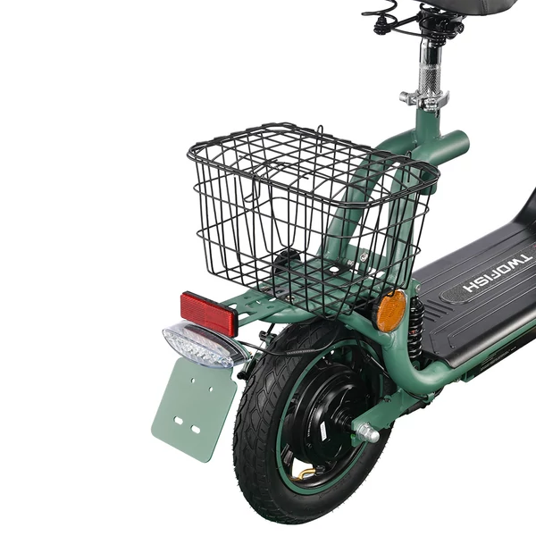 TWOFISH M5 PRO-E EEC tanúsított elektromos robogó üléssel, kosárral, 500W motor, 48V 13Ah, 40km/h, 30km hatótáv - Zöld