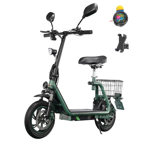TWOFISH M5 PRO-E EEC tanúsított elektromos robogó üléssel, kosárral, 500W motor, 48V 13Ah, 40km/h, 30km hatótáv - Zöld