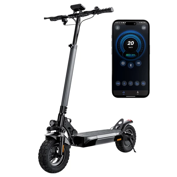 iScooter W9 elektromos roller, 1000W motor, 48V 14Ah akkumulátor, 10" kerék, 45km/h, 45km hatótáv, LCD kijelző