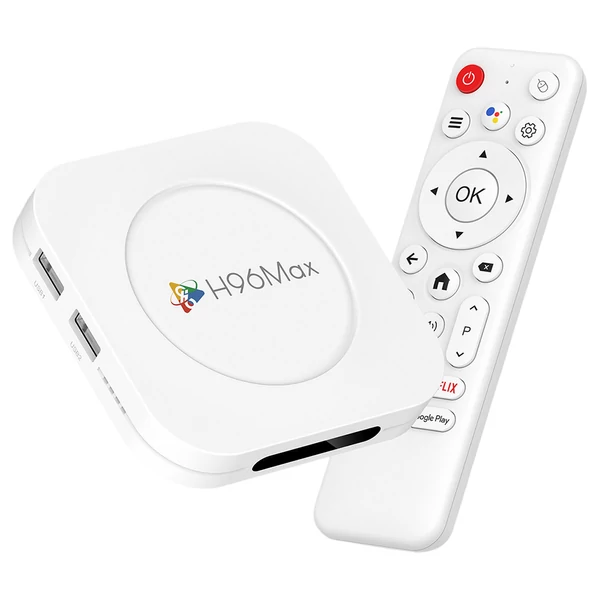 H96 Max M1 Plus Android 14 TV Box, RK3528, 4GB RAM, 128GB ROM, 8K UHD, WiFi 6, Bluetooth 5.4, 2×USB2.0, HDMI, Ethernet