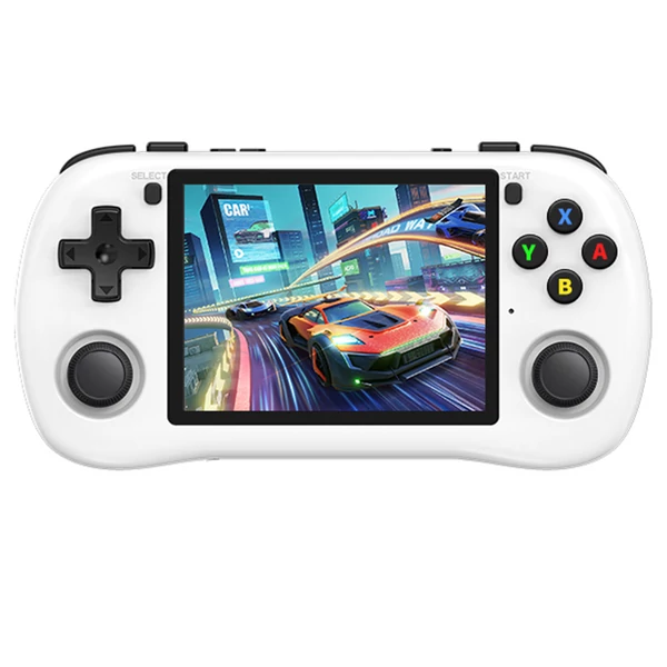 Powkiddy X35H kézikonzol, 3,5" IPS kijelző, 16+128GB TF kártya, Linux, 6 óra játékidő, HDMI - Fehér