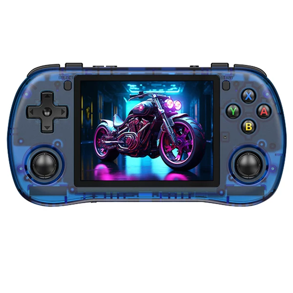Powkiddy X35H kézikonzol, 3,5" IPS kijelző, 16+128GB TF kártya, Linux, 6 óra játékidő, HDMI - Kék