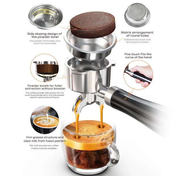 HiBREW H10A félautomata eszpresszó kávégép + G3 kávédaráló szett