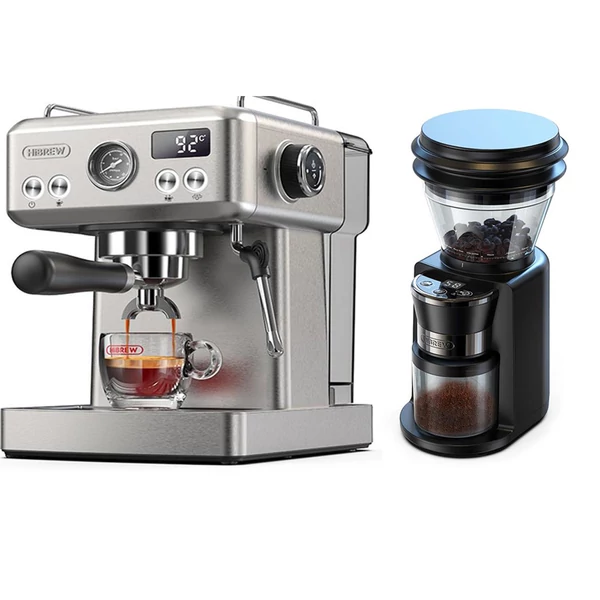 HiBREW H10A félautomata eszpresszó kávégép + G3 kávédaráló szett