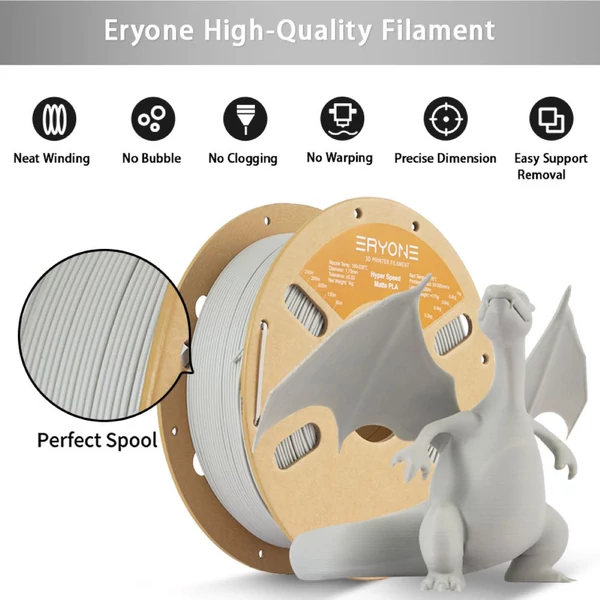 ERYONE Matte Hyper PLA filament 1 kg – Szürke