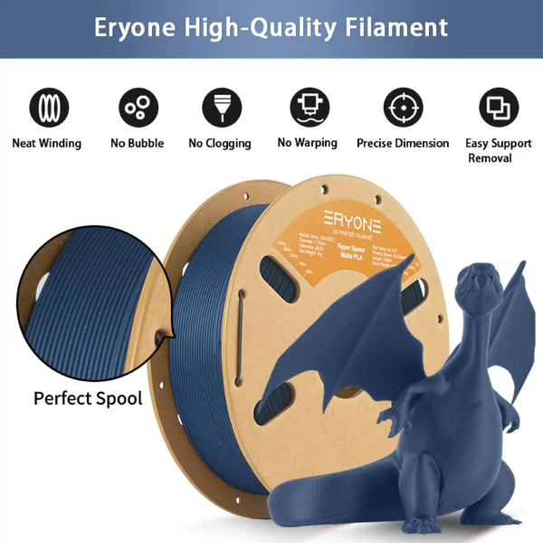 ERYONE Matte Hyper PLA filament 1 kg – Tengerkék