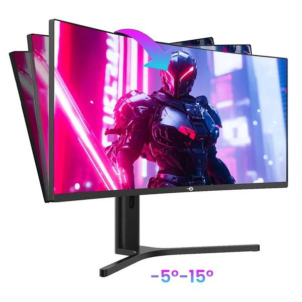 TITAN ARMY C34A1R 34" ívelt gamer monitor, 3440×1440, 165Hz, 1ms, HDR400, FreeSync/G-Sync, állítható állvány