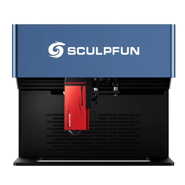 SCULPFUN iCube Pro 5W lézergravírozó, 0,06mm pont, 10000mm/perc, 32-bites vezérlő, cserélhető lencse, füstszűrő, hőriasztó, app kapcsolat, 130x130mm
