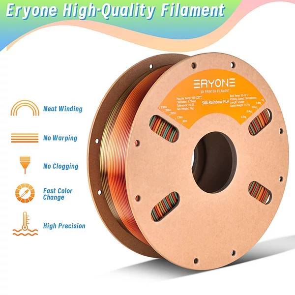 ERYONE Selyem PLA filament 1kg – Steampunk Szivárvány