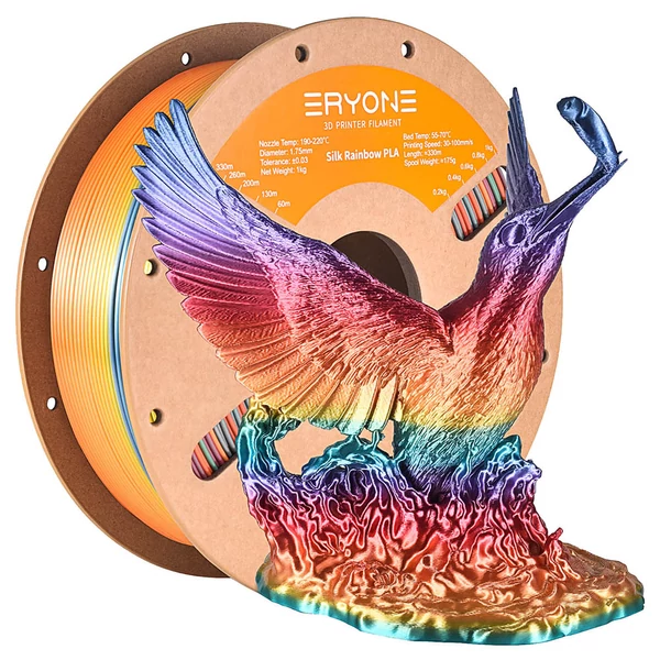 ERYONE Selyem PLA filament 1kg – Élénk Szivárvány