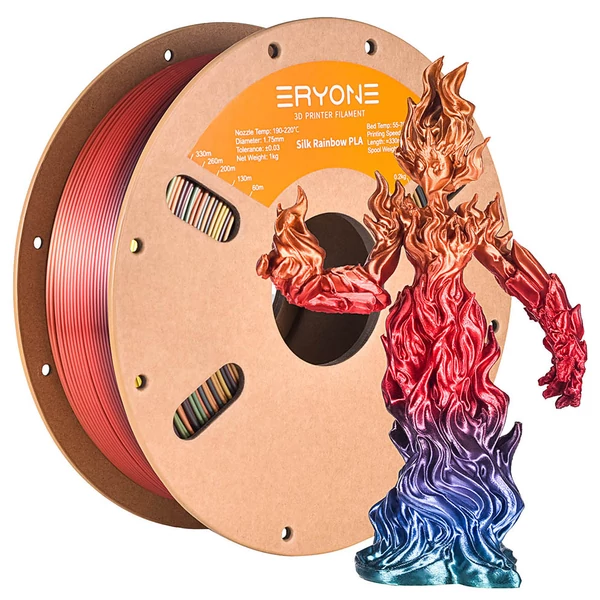 5kg ERYONE Selyem PLA filament (1kg Naplemente, 1kg Vízesés, 1kg Élénk, 1kg Paletta, 1kg Hegyi szivárvány)