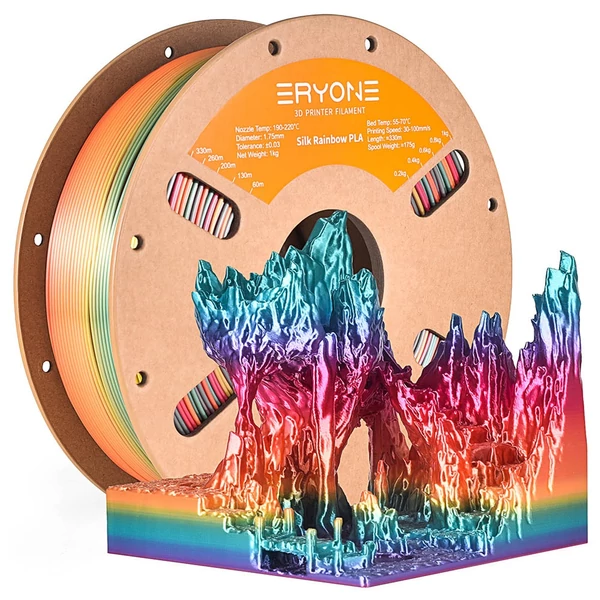 10kg ERYONE Selyem PLA filament – Szivárvány színű