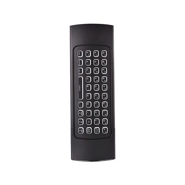 MX3-L-M háttérvilágításos, hangvezérléses, 6-tengelyes giroszkópos, vezeték nélküli Air Mouse QWERTY billentyűzet Android/Windows/Linux rendszerekhez