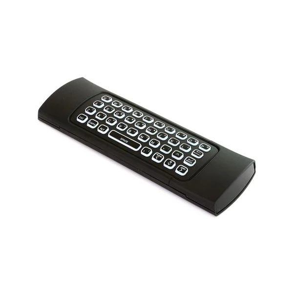 MX3-L-M háttérvilágításos, hangvezérléses, 6-tengelyes giroszkópos, vezeték nélküli Air Mouse QWERTY billentyűzet Android/Windows/Linux rendszerekhez