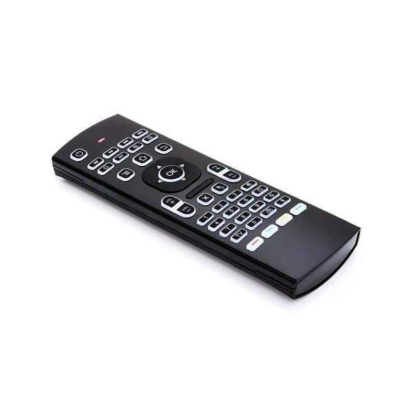 MX3-L-M háttérvilágításos, hangvezérléses, 6-tengelyes giroszkópos, vezeték nélküli Air Mouse QWERTY billentyűzet Android/Windows/Linux rendszerekhez