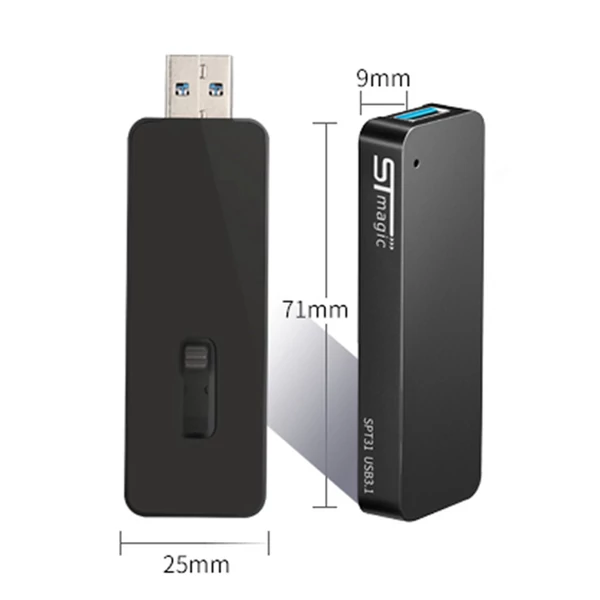 STmagic SPT31 512GB Mini hordozható M.2 SSD, USB 3.1, 500MB/s olvasási sebesség