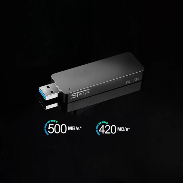 STmagic SPT31 512GB Mini hordozható M.2 SSD, USB 3.1, 500MB/s olvasási sebesség