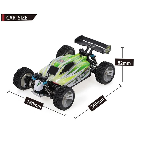 WLtoys A959-B 1:18 2.4GHz RC autó, 4WD, 70 km/h, tereptávirányítós autó