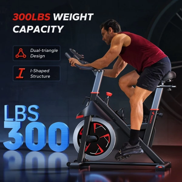 MERACH S38 mágneses szobakerékpár, saját fejlesztésű appal, 160 kg teherbírás, 18 kg lendkerék, otthoni edzéshez – Fekete