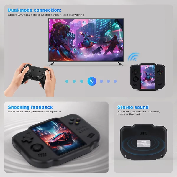 MagicX Zero 40 függőleges retro kézikonzol – 4" érintőkijelző, Android, Nintendo DS és arcade játékokhoz, 2GB RAM, 7 óra üzemidő - Fekete