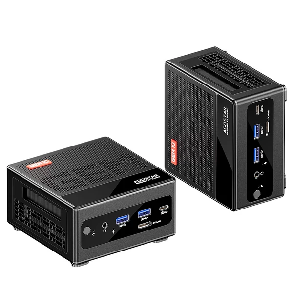 AOOSTAR GEM10 Mini PC, AMD Ryzen 7 6800H, 8 mag, 4.7GHz, 32GB LPDDR5, 1TB PCIe 4.0 SSD, 2×HDMI 2.1, USB4, WiFi 6, BT 5.2, 2×2.5G LAN, Oculink