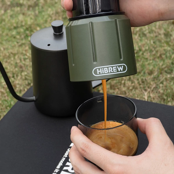 HiBREW H4D 2 az 1-ben hordozható eszpresszógép, kapszulához és őrölt kávéhoz, kézi, utazáshoz és otthonra