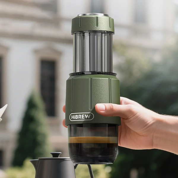HiBREW H4D 2 az 1-ben hordozható eszpresszógép, kapszulához és őrölt kávéhoz, kézi, utazáshoz és otthonra