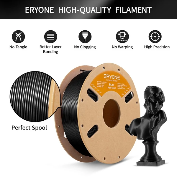 10kg ERYONE gyors PLA+ szál – Fekete