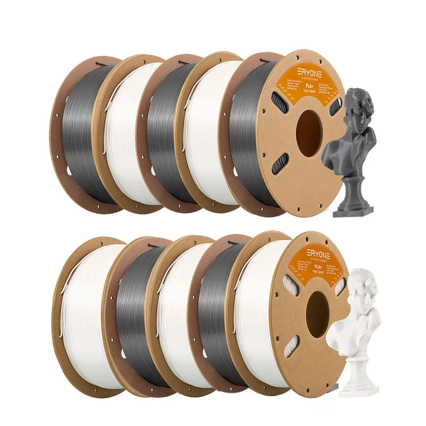 10kg ERYONE gyors PLA+ szál – 5kg Elefántcsontfehér/Szürke