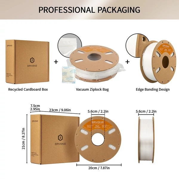10kg ERYONE gyors PLA+ szál – 1kg Elefántcsontfehér/Szürke/Kékeszöld/Zöld/Piros/Narancs/Sárga/Kék/Fekete/Lila