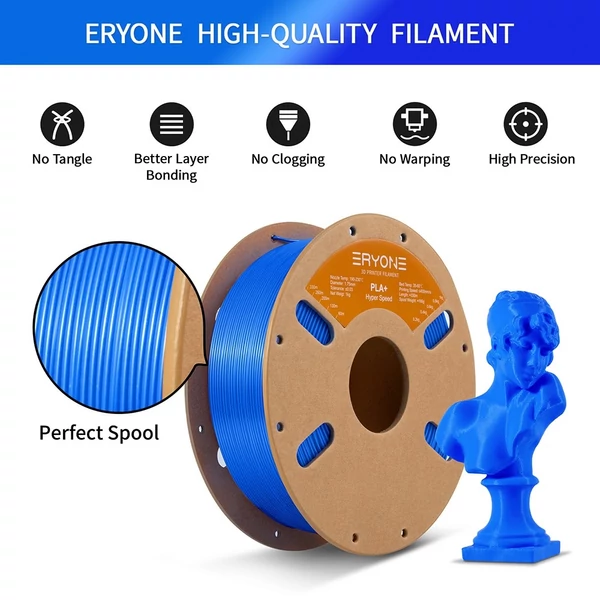 ERYONE nagy sebességű PLA+ filament 1kg – Kék