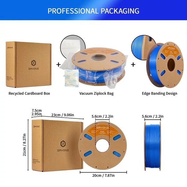 ERYONE nagy sebességű PLA+ filament 1kg – Kék
