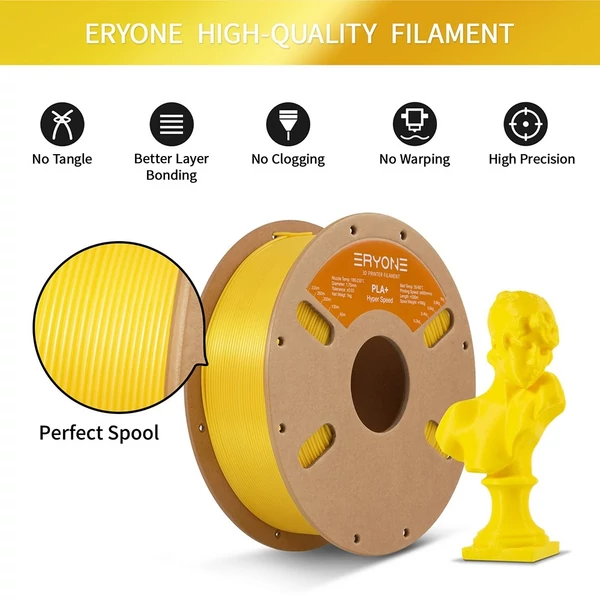 ERYONE nagy sebességű PLA+ filament 1kg – Sárga