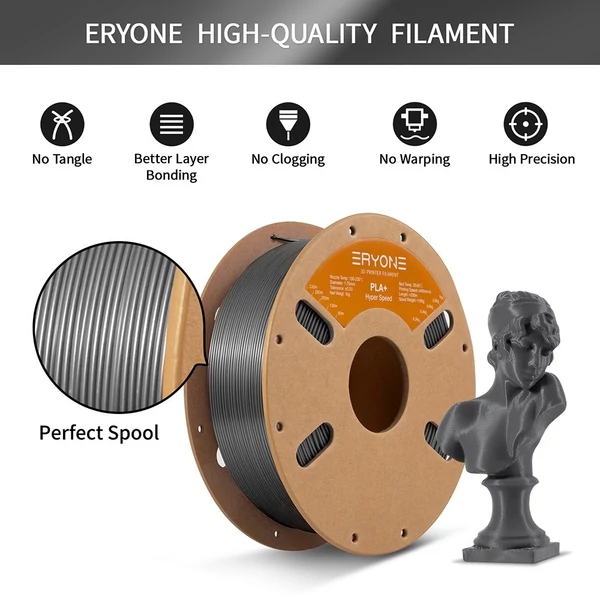 ERYONE nagy sebességű PLA+ filament 1kg – Szürke